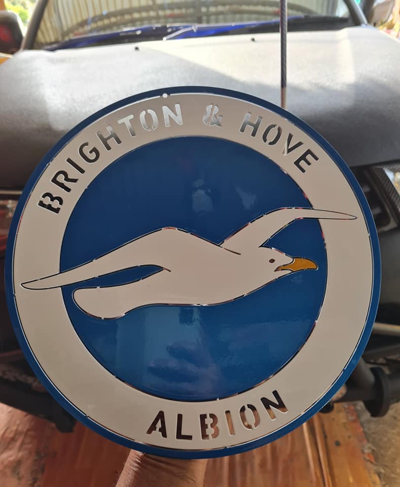 ไบรท์ตันแอนด์ โฮฟ อัลเบี้ยน โลโก้ BRIGHTON & HOVE ALBION เหล็กตัด ...