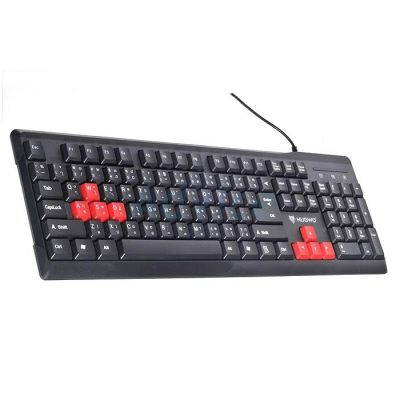 USB Keyboard NUBWO (NK-15 QUIET) Black/Red คีย์บอร์ด ประกัน 1Y