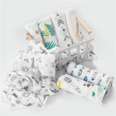 100 Cotton Baby Swaddles Soft Newborn Blankets Bath Gauze Infant Wrap Sleepsack Stroller Cover