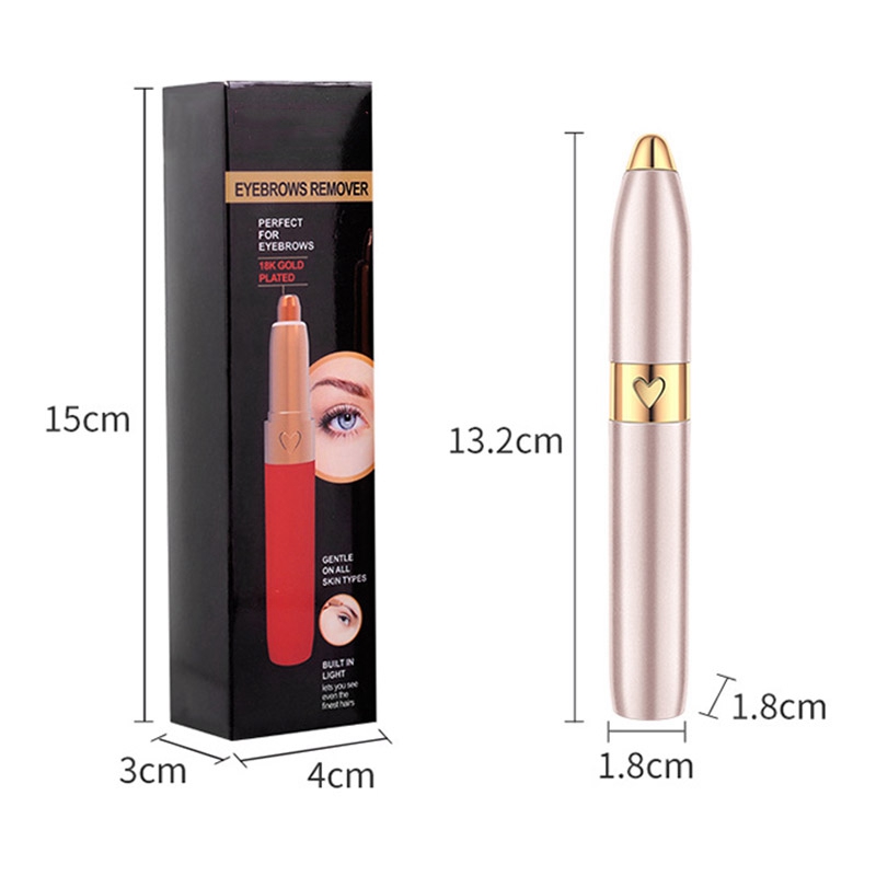 Gold USB 150MAh Electric Eyebrow Trimmer Pen Hair Remover Eyebrow Razor