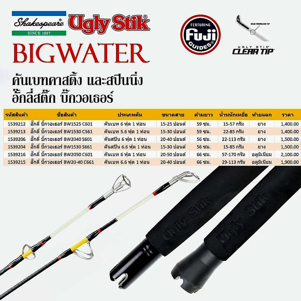 Shakespeare Ugly Stik Bigwater #USBWB4080C661  (Baitcasting)*คันตกปลาบ่อ/แม่น้ำ/หน้าดิน/ทะเล - 7 SEAS PROSHOP (THAILAND)