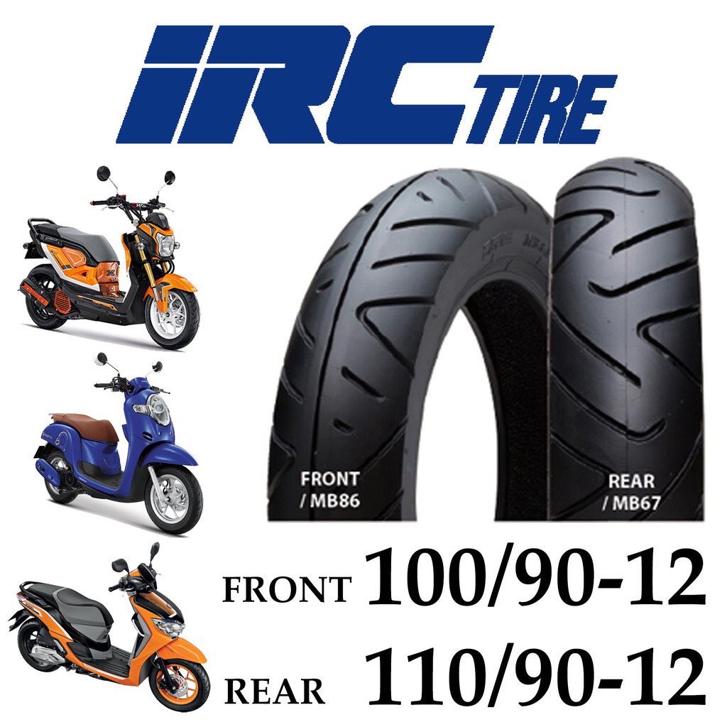IRC MB86 MB67 100 90 12 110 90 12 Tubeless For ZOOMER irc-mb86-mb67-100-90-12-110-90-12-tubeless-for-zoomer