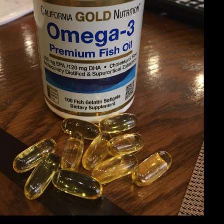 น้ำมันปลา โอเมก้า 3 Omega-3, Premium Fish Oil 1000mg* 100 Fish Gelatin Softgels (California Gold Nutrition) บำรุงสมอง บำรุงสายตา