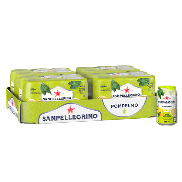 San Pellegrino Fruit Beverage Pompelmo 330ml (CARTON) น้ำผลไม้อัดแก๊สธรรมชาติ รสส้มโอ ซานเพลิกริโน่ ขนาด 330ml (ขายยกลัง) (6544)
