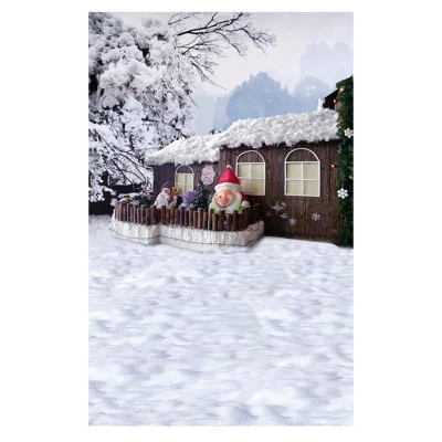 K4848 Christmas Backdrops Winter Snowman Snow Wood Photography Background for Photo Studio Photophone Prop