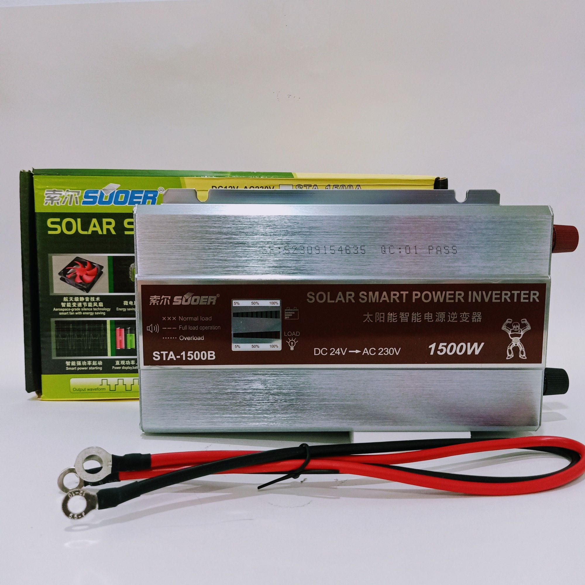 Suoer STA-1500A  อินเวอร์เตอร์ 1500W วัตต์เต็ม แท้ 100%  ตัวแปลงไฟ 12V to 220V Inverter modified sine weve ตัวแปลงไฟรถเป็นไฟบ้าน 12vออก220v Portable Smart Power Inverter