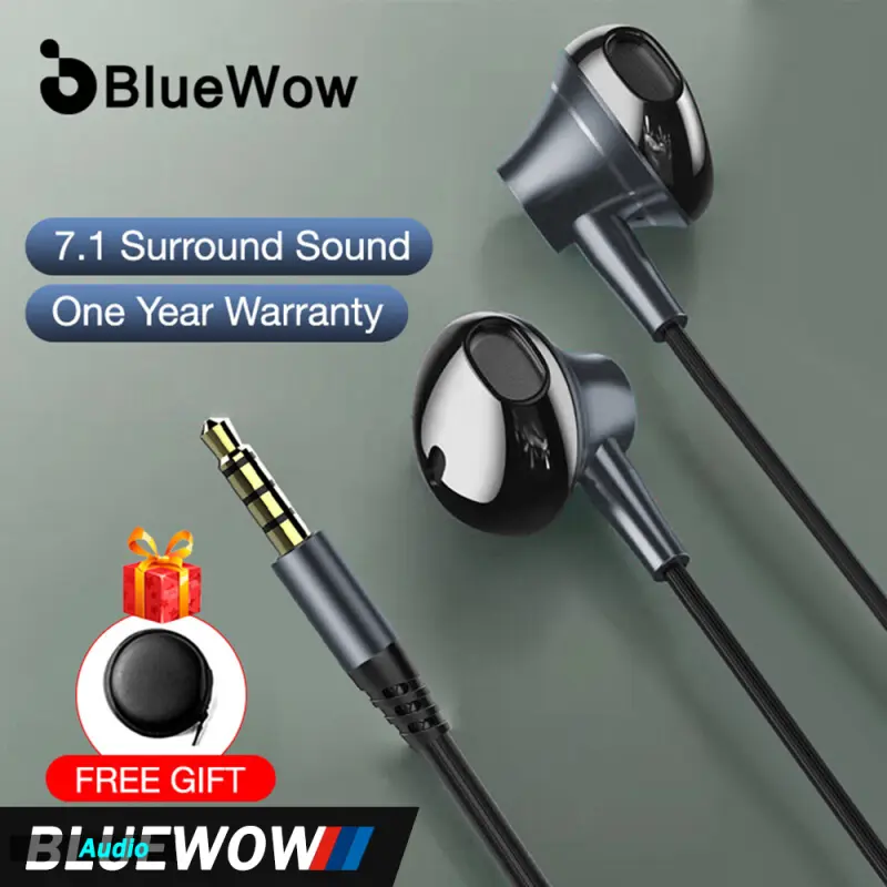 ภาพหน้าปกสินค้าBlueWow BM10 ในหูหูฟังหูฟังแบบมีสายหูฟังเสียงเบสที่หนักแน่นยกเลิกไฮไฟคุณภาพเสียงสายหูฟังชุดหูฟังพร้อมไมโครโฟนHD จากร้าน BlueWow บน Lazada