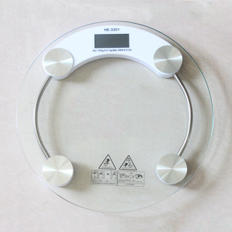 Electronic weight scale(ฟรีถ่านสำรอง 1ก้อน) เครื่องชั่งน้ำหนักดิจิตอล กระจกใส รุ่น (white)