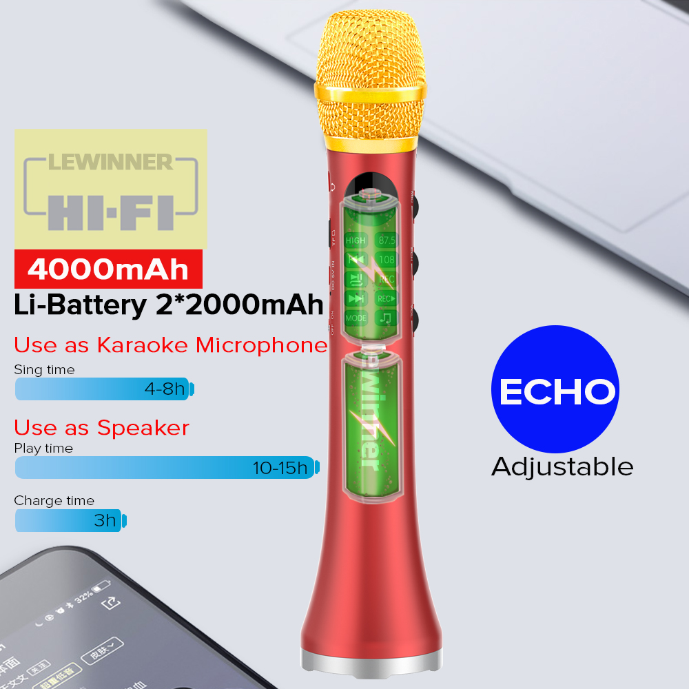Lewinner L699 Professional Karaoke Microphone Wireless Speaker