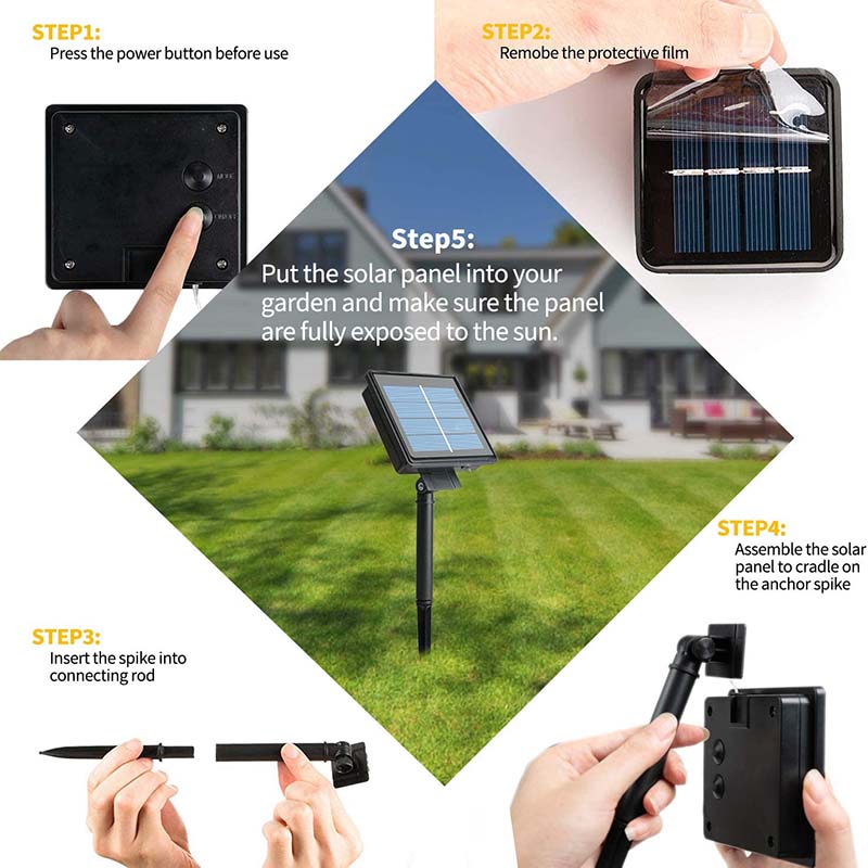 Outdoor Solar String Lights 12 Pack Waterproof Solar Powered Fairy