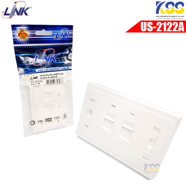 Face Plate หน้ากาก 2 ช่อง LINK (US-2122A)