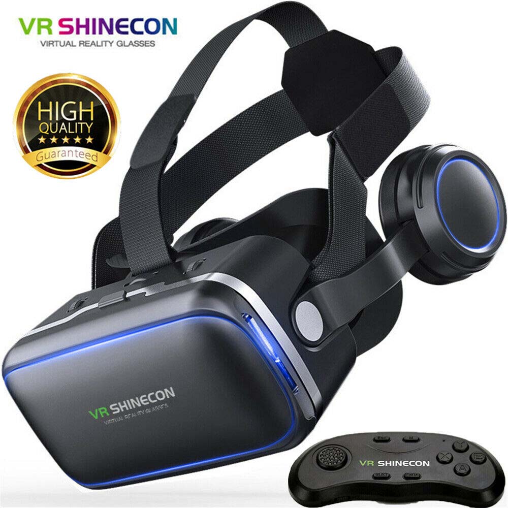 Super Cool 360 ° หูฟัง VR แว่นตา3D แว่นตาเสมือนจริงชุดหูฟังสำหรับโทรศัพท์มือถือ To ให้คุณ An Immersive และ Gaming ประสบการณ์ไร้สายจอยเกมส์บลูทูธ