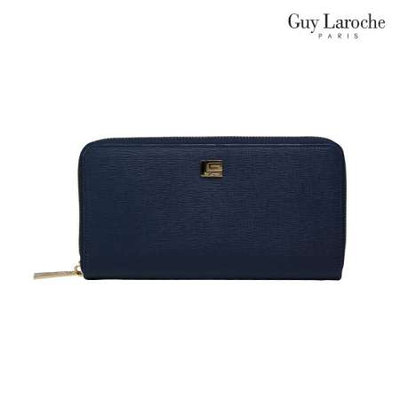 Guy Laroche กระเป๋าธนบัตรทรงยาวซิปรอบ รุ่น SUBERBAN [ สีกรมท่า ] - AGP3685NVX