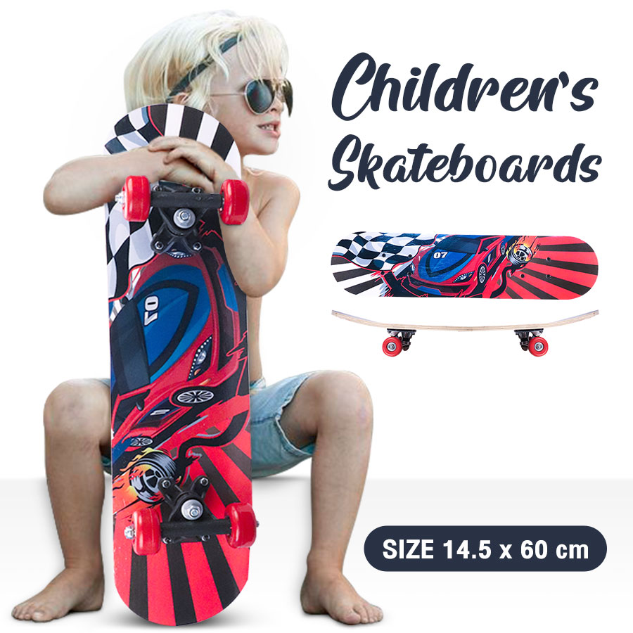 สเก็ตบอร์ด skateboard สำหรับเด็ก ลายการ์ตูน ขนาด 60x15 ซม. วัสดุคุณภาพดี  สำหรับอายุ 2-6ปี