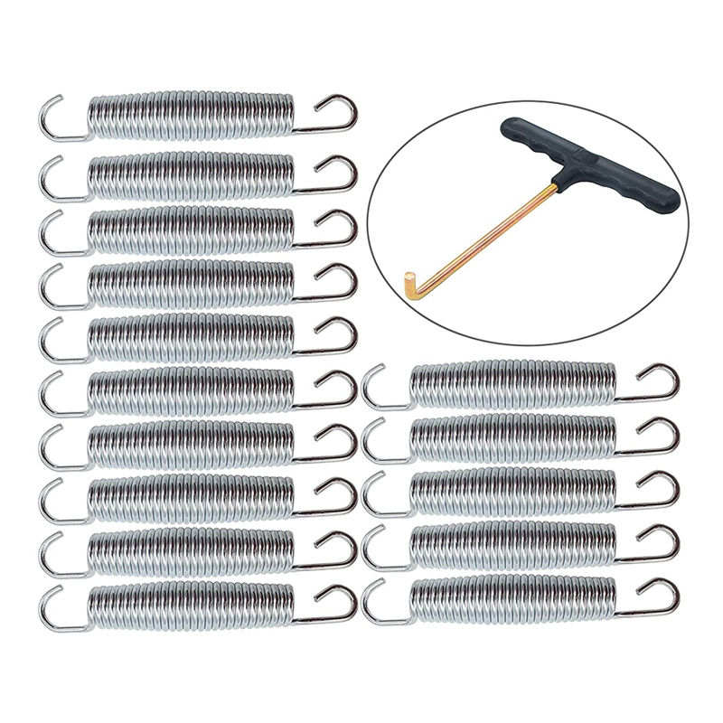 15Pcs 5.5Inch Trampoline Springs Heavy Duty Galvanized Steel High Tensile Replacement Trampoline Accessories with T-Hook