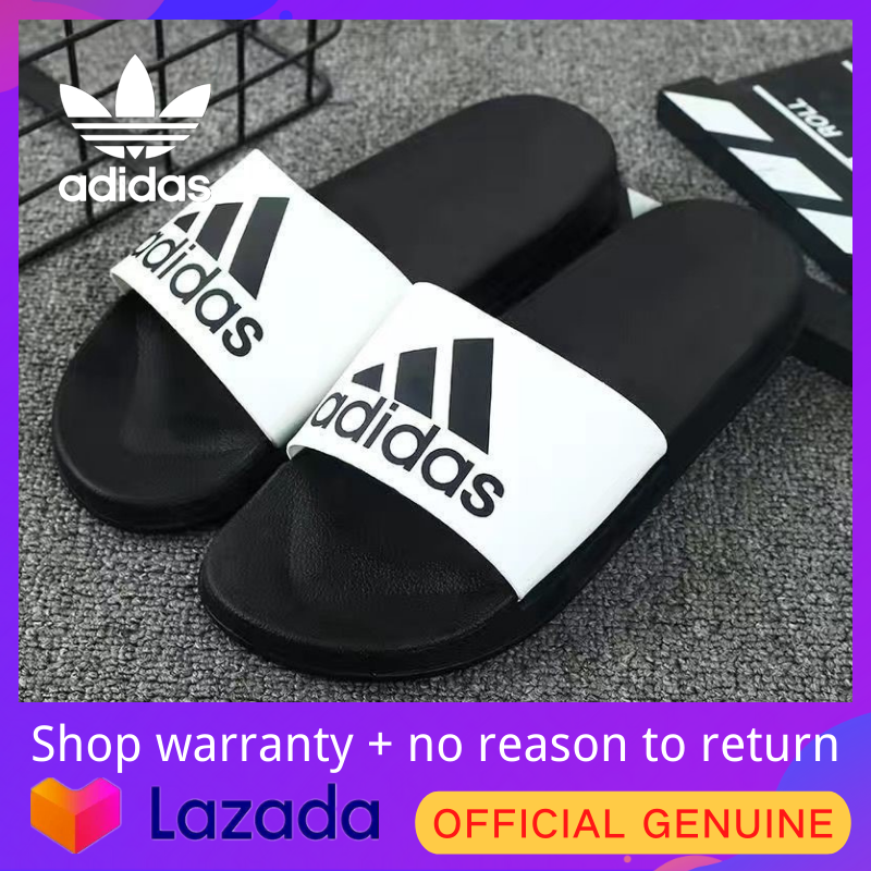 【Official genuine】Adidas Same style for men and women white Indoor slippers Official store