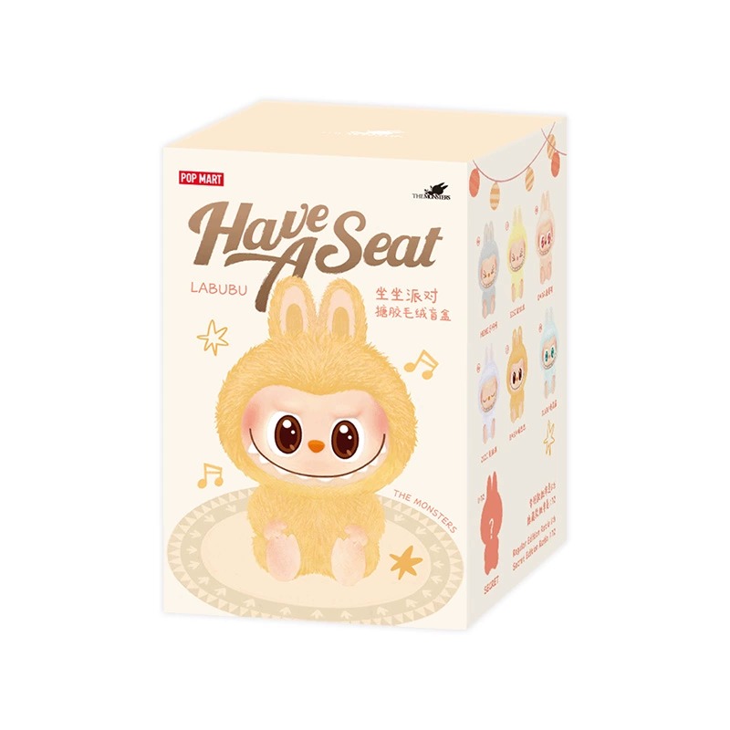 Labubu Macaron V2 Have A Seat กล่องจุ่มตุ๊กตาขนนิ่มของเล่น