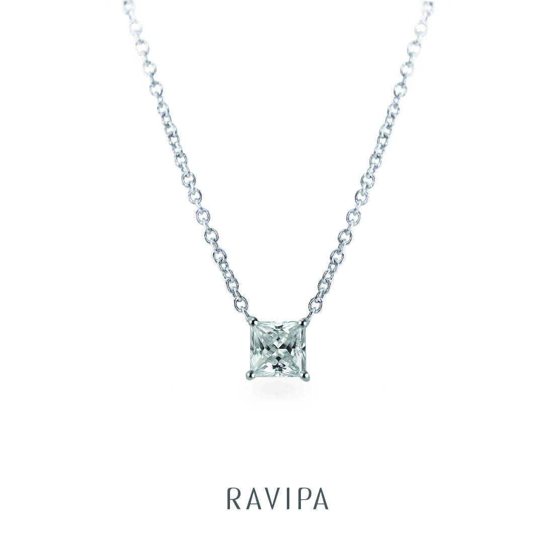 RAVIPA-Princess Diamond Necklace สร้อยคอเพชร สร้อยคอเงิน สร้อยคอเงินแท้ สร้อยคอผู้หญิง ของขวัญวันเกิด ของขวัญแฟน ของขวัญเซอร์ไพส์แฟน