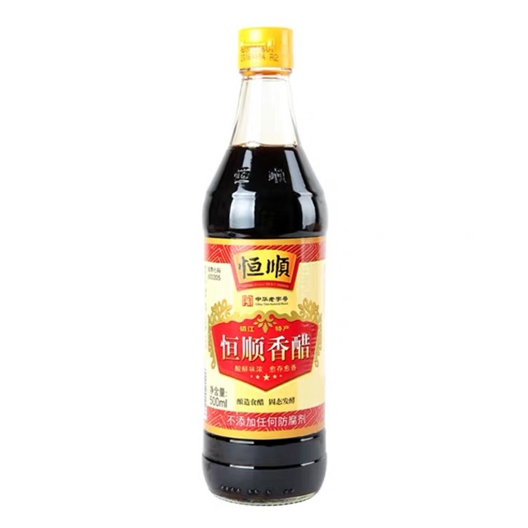 น้ำส้มสายชูดำอาหารจีน เปรี้ยวกลมกล่อม ยี่ห้อเหิงชุ่น HengShun 恒顺香醋500ml) ฉลากแดง