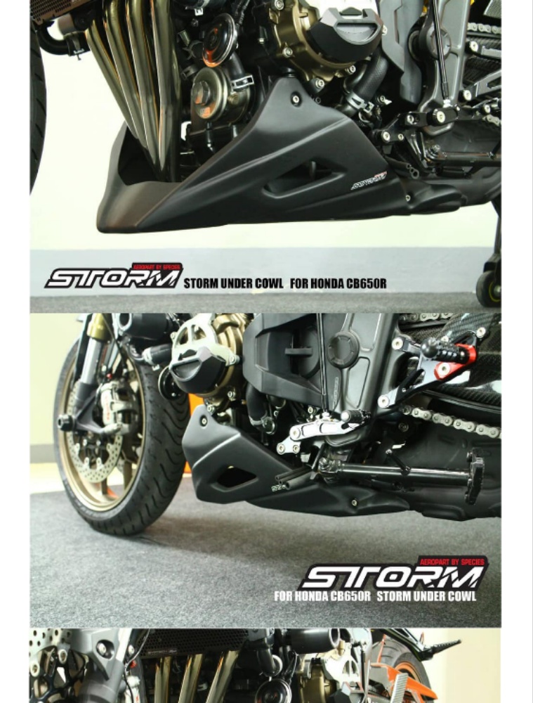 สุดยอด!! STORM อกล่าง สำหรับ Honda cb650f และ cb650r 20132023 สีดำ