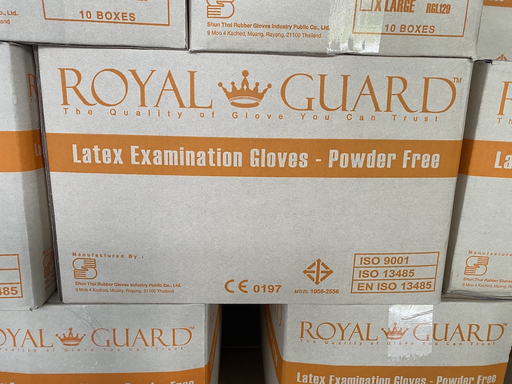 Latex Glove Powder free ถุงมือยาง ไร้แป้ง (1ลัง มี10กล่อง)