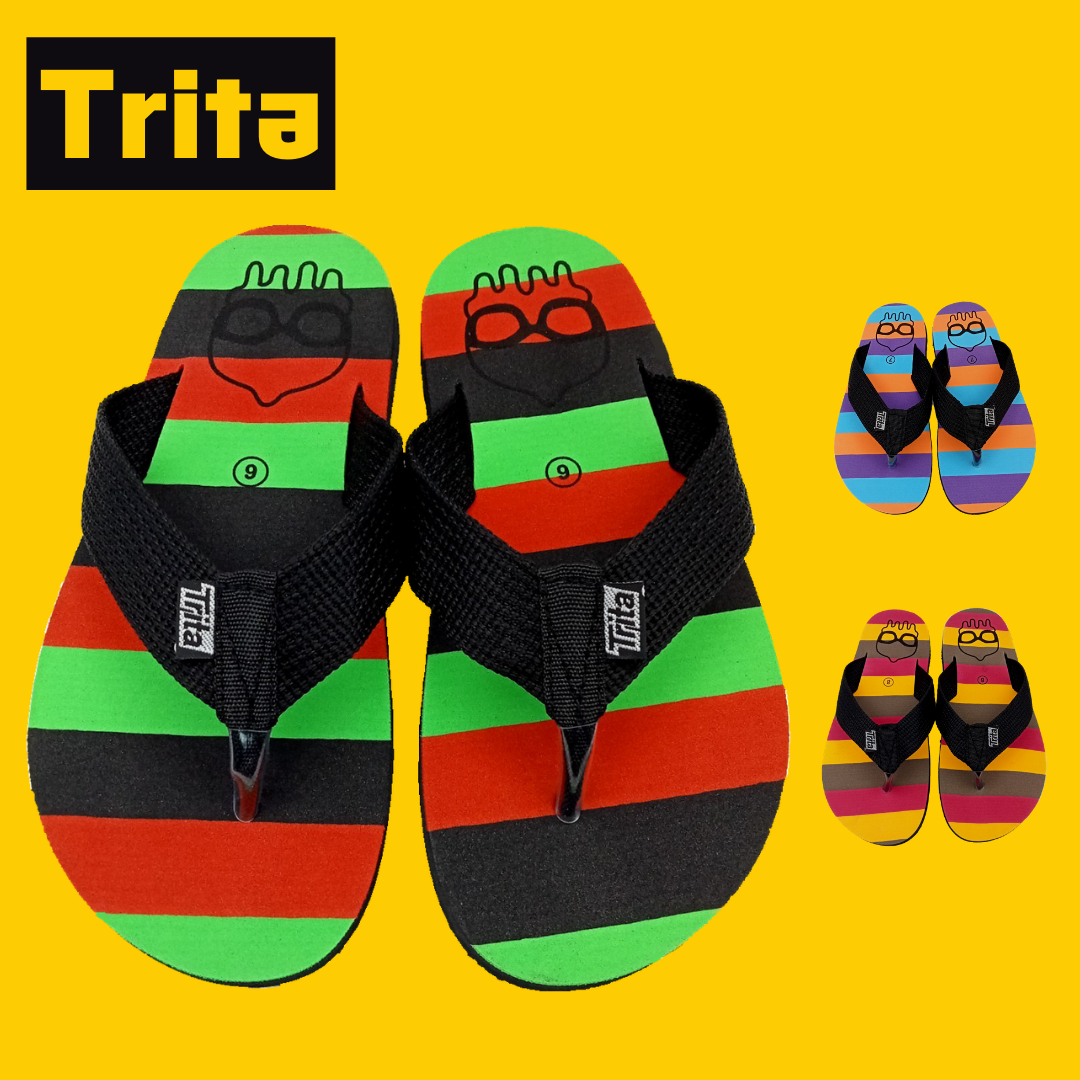 SSS Trita 2 6-13 รองเท้าแตะหูหนีบโฟม รองเท้าแตะคีบโฟม (ฟ้า,แดง,บานเย็น)
