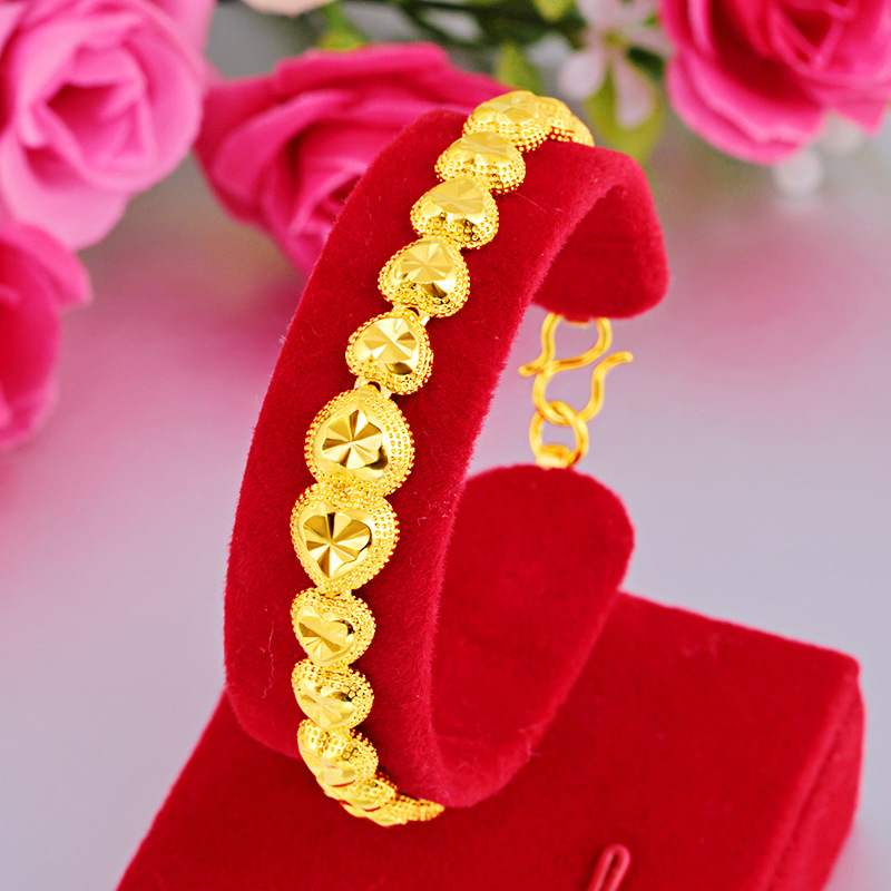 ANสร้อยข้อมือผู้หญิง ชุบทอง24K ทองเหลืองชุบทอง สร้อยข้อมือ แหวน สร้อยคอ ต่างหู D0017