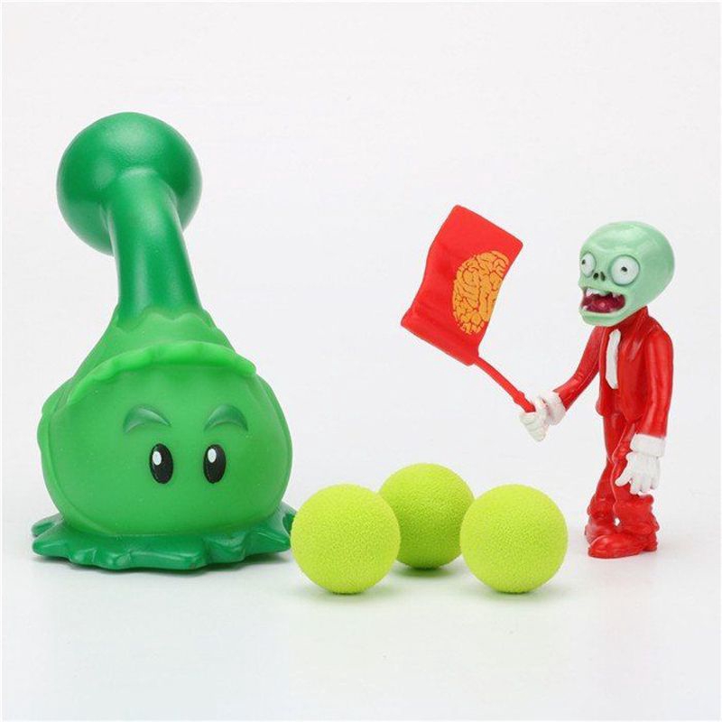 Plants Vs Zombies ของเล่น Mini Peashooter Pvcฟิกเกอร์ ของเล่นเพื่อการ