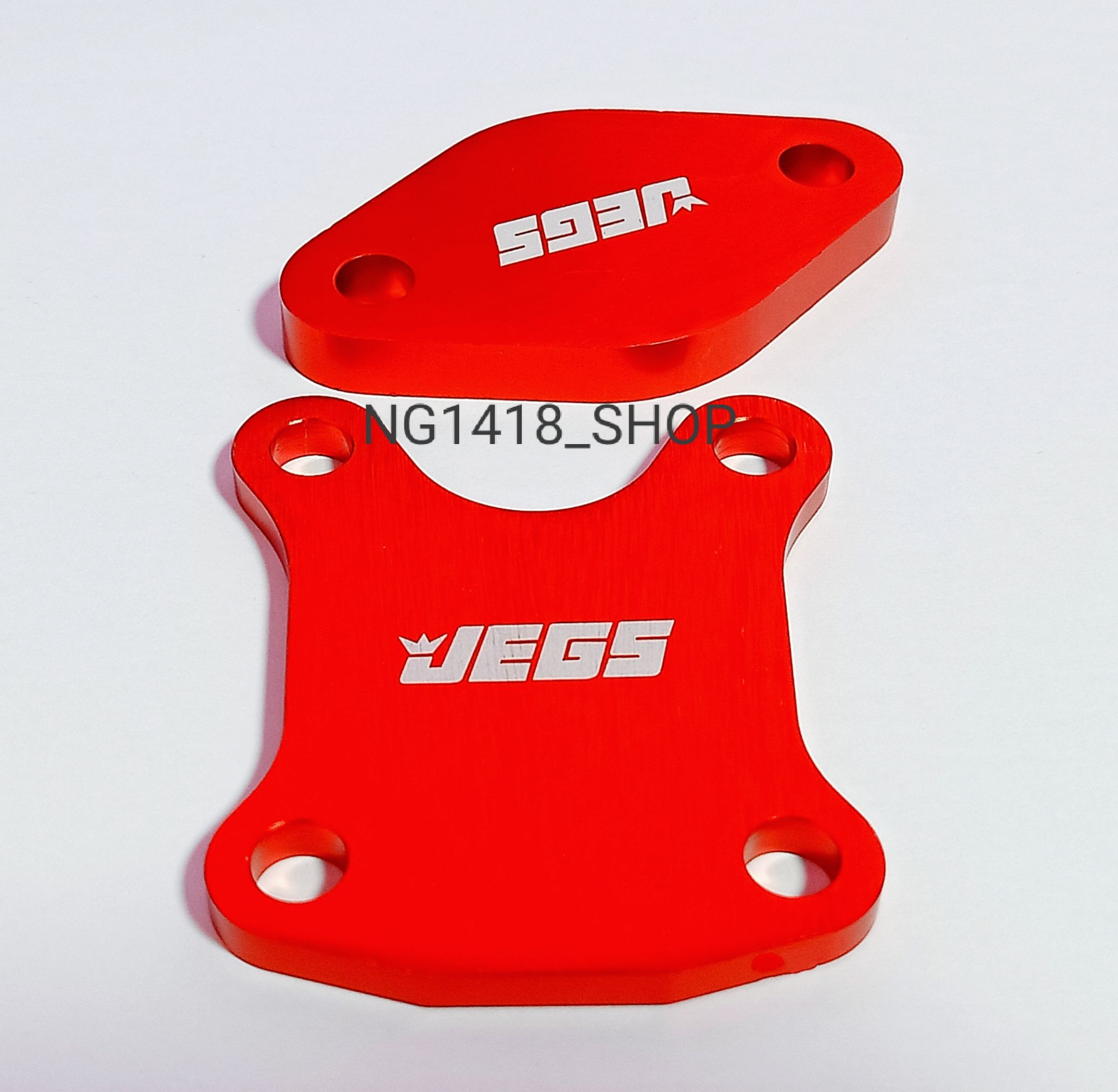 แผ่นอุด EGR ตรงรุ่น นาวาร่า Np300  งานอลูมิเนียม JEGS (สีแดง)