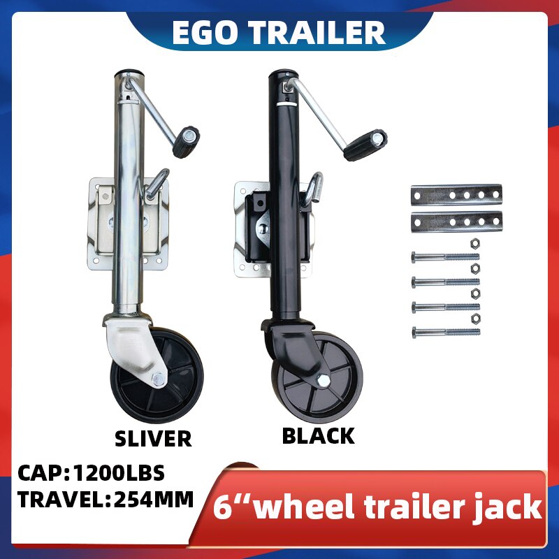 ล้อ 6 นิ้ว 1200 LBS CAP Trailer jack jockey wheel trailer parts ล้อหน้าเทรลเลอร์ ขนาด 1,200 ปอนด์ แบบล้อเดี่ยว TRAILER JACK 1200 LBS/Front wheel trailer size 1,200 pounds, single wheel TRAILER JACK 1200 LBS.