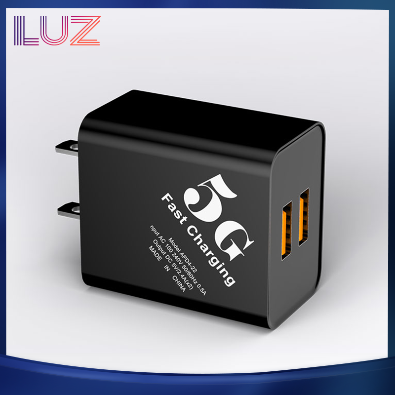 Multi-function 5V 2.4A ปลั๊กชาร์จโทรศัพท์มือถือ 12 W Fast Charging 2 USB Interface Travel Portable Plug