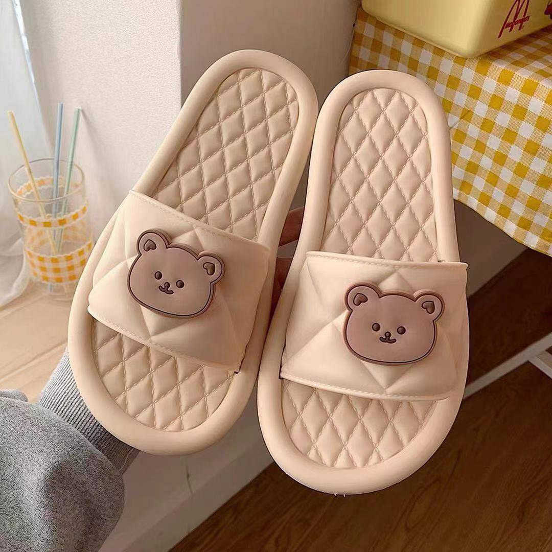 รองเท้าหมี หมีแบร์ รองเท้าแฟชั่น ผญ รองเท้าสไตส์เกาหลี รองเท้า ใส่ในบ้าน แบบสวม ใหม่ 2021 พื้นนิ่ม ใส่สบาย ไม่กัดเท้า ราคาถูก พร้อมส่ง