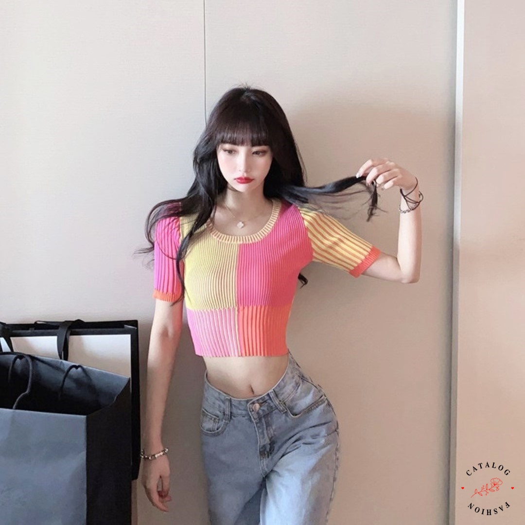 ‼️พร้อมส่ง ราคาถูก‼️ เสื้อยืดไหมพรมสีแบบทูโทน 2 สี คอกลมแขนสั้น ...