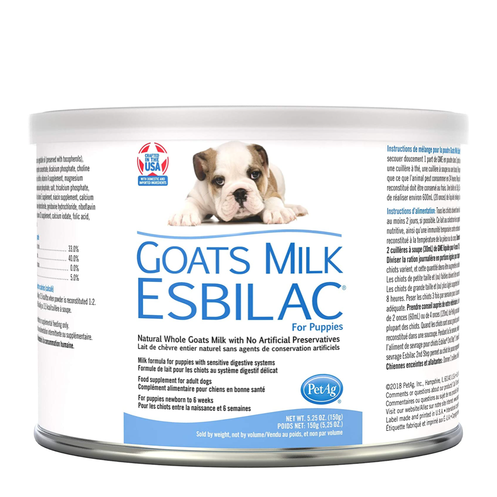 นมแพะแอสบิแลคชนิดผง สำหรับลูกสุนัข Goat's milk Esbilac powder For Puppy 150 g.