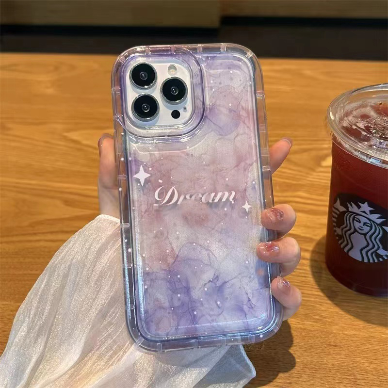 For IPhone 14 Pro Max IPhone Case Thickened TPU Soft Case Clear Case Airbag Shockproof Dreamy Starry Night Compatible with For IPhone 11 Pro Max