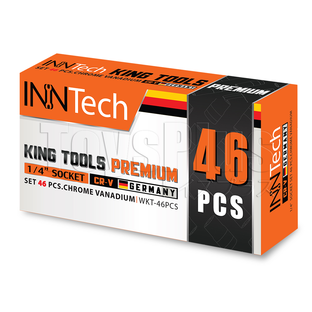 InnTech King Tools ชุดเครื่องมือ ประแจ ชุดบล็อก 46 ชิ้น แกน 1/4 นิ้ว