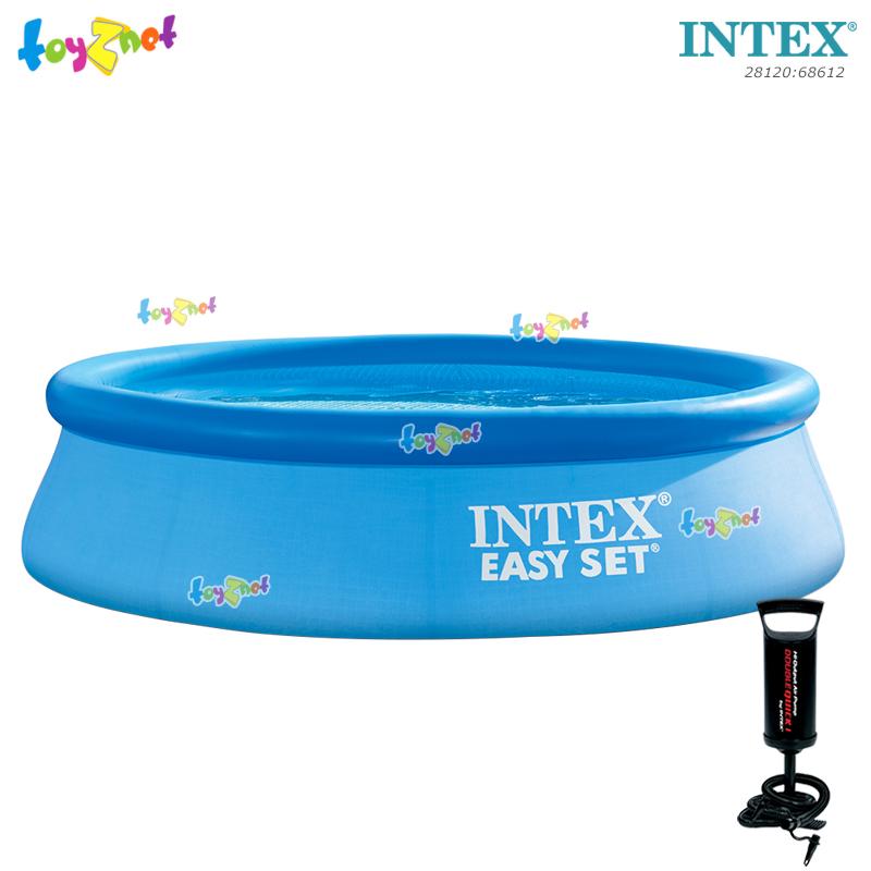 Intex ส่งฟรี สระน้ำ อีซี่เซ็ต 10 ฟุต (3.05x0.76 ม.) รุ่น 28120 + ที่สูบลมดับเบิ้ลควิ๊ก วัน