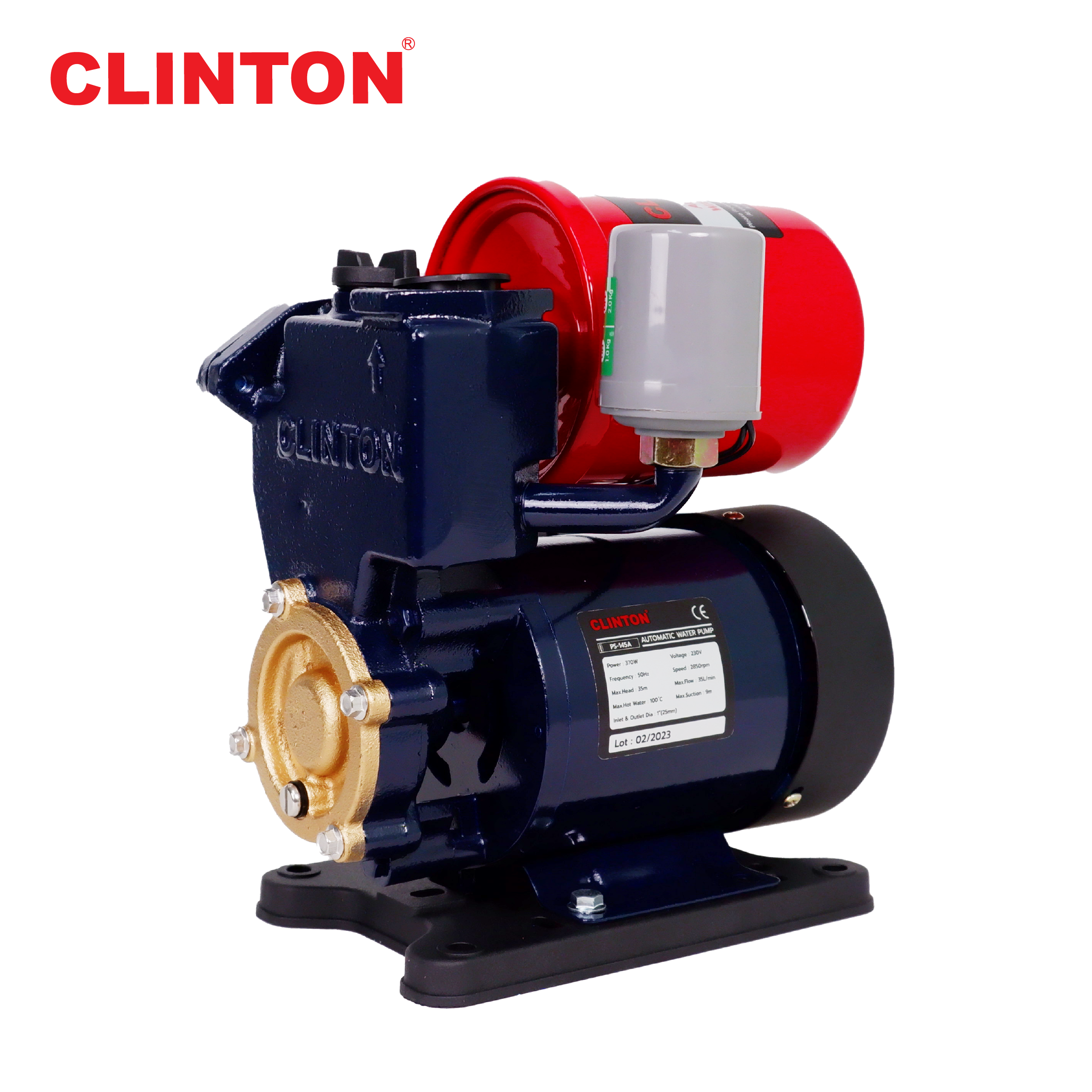 ปั๊มน้ำอัตโนมัติ 370 วัตต์ CLINTON รุ่น PS150(B)