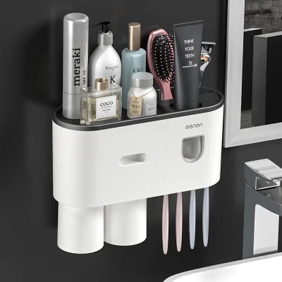Homedoodee C33 กล่องเก็บแปรงสีฟัน Toothbrush holder เซตกล่องใส่แปรงสีฟัน อุปกรณ์จัดเก็บในห้องน้ำ