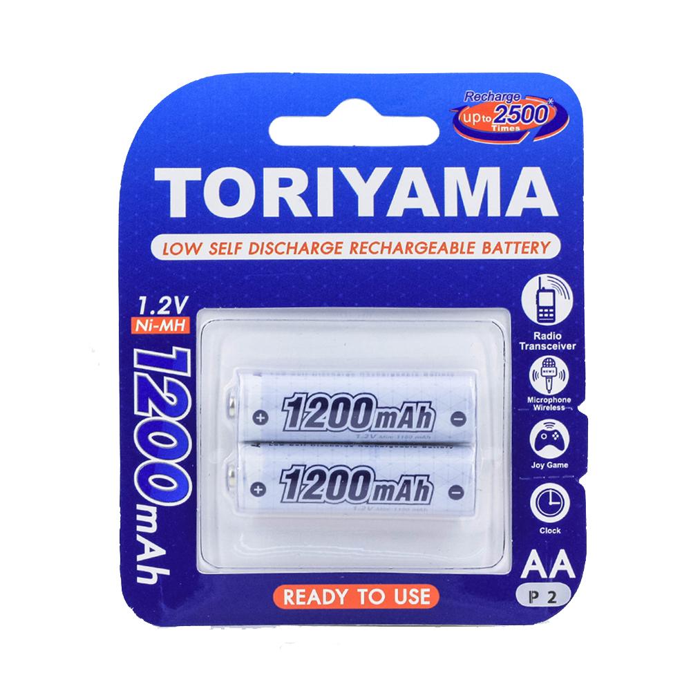 ถ่านชาร์จ Toriyama AA 1200mAh (Ni-Mh) แพค 2 ก้อน