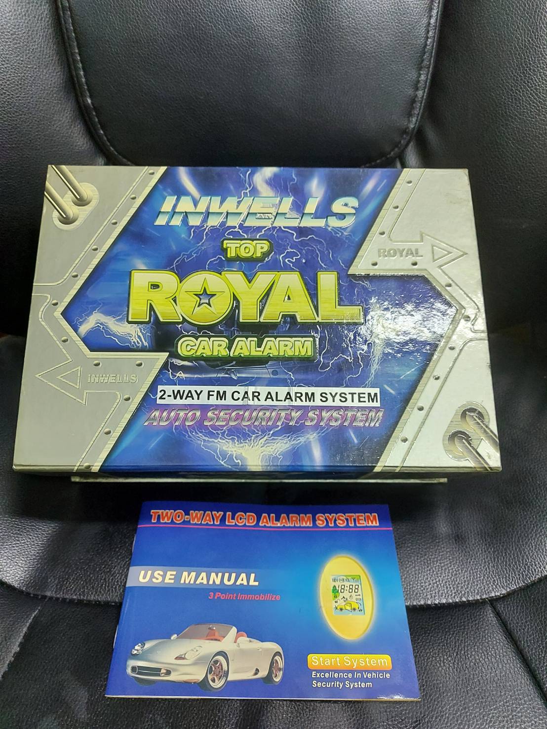 ชุดรีโมทสัญญาณกันขโมยรถยนต์ วินเทจยี่ห้อ INWELLS Top ROYAL Car alarm 9292 Two-way LCD Vehicle security system ของดี Old school อุปกรณ์ติดตั้งครบชุด