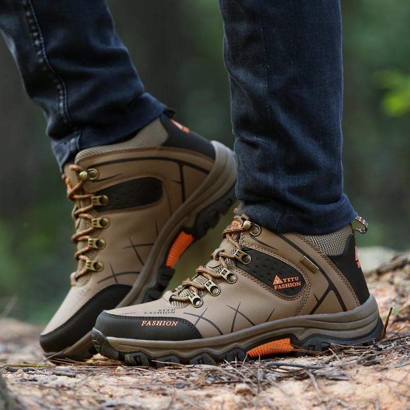 DCAMELOR Hiking Shoes For Men กลางแจ้งเดินป่าชายรองเท้าเดินทางดังนั้นขนาดใหญ่ขนาดกีฬาฤดูใบไม้ร่วงและฤดูหนาวรองเท้าบุรุษรักษาความอบอุ่นรองเท้า