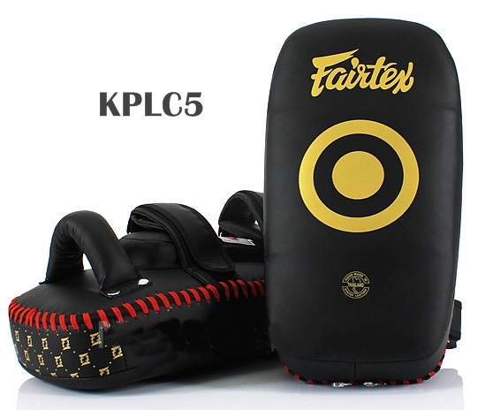 Fairtex Curved Kick Pads KPLC5 Black-Gold for Training MMA K1 เป้า ...