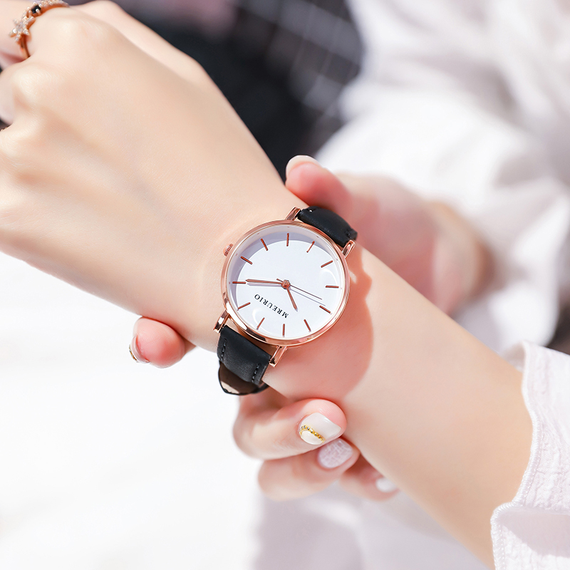 New Ladies Watch Female Middle School Student Korean Style Fashion Simple Fresh Girl Ins Style High School Belt Female Malaysia