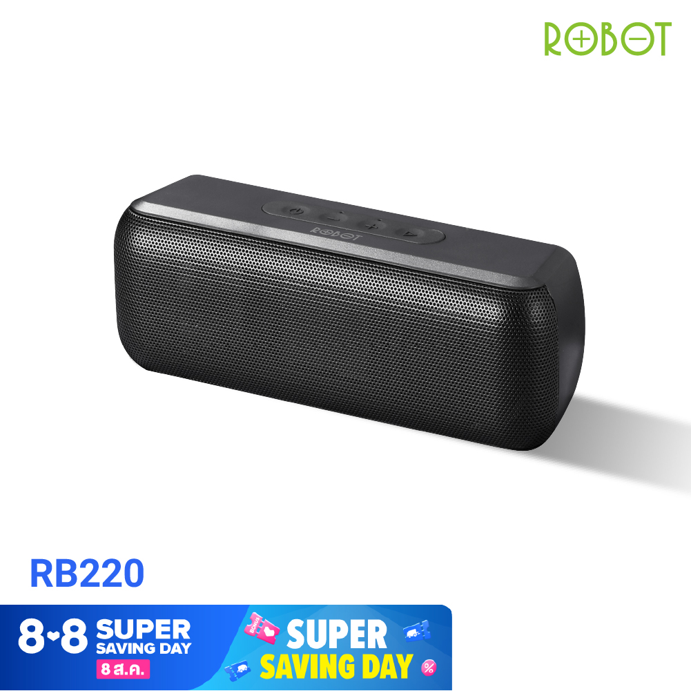 [ชิ้นที่ 2 เหลือ100 .- ส่งฟรี!! ] ROBOT RB220 ลำโพงบลูทูธพกพาได้ Speaker Bluetooth ลำโพงเกมมิ่ง บลูทูธ5.0 HI-FI สเตอริโอเบสหนักของแท้ 100%[รับประกัน 12 เดือน