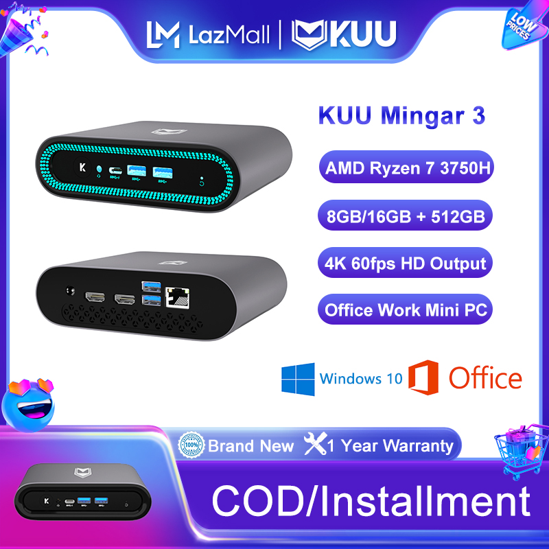 KUU Mini PC Mingar 3 สำนักงาน AMD Ryzen 7 3750H 8GB 16GB DDR4 RAM 512GB ...