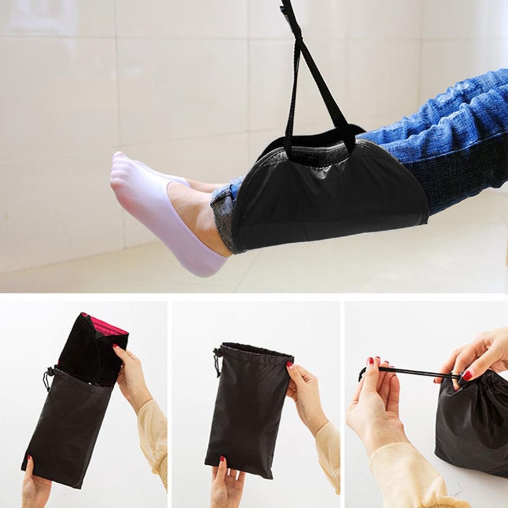 Comfy Hanger Travel Airplane Footrest Hammock Premium Memory Cotton