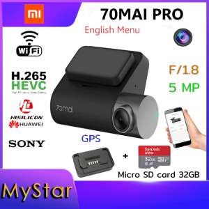 เมนูภาษาอังกฤษXiaomi 70Mai Dash CAM Pro DVR WiFi Voice Control ที่จอดรถMonitor 140 FOV +GPS+SD CARD