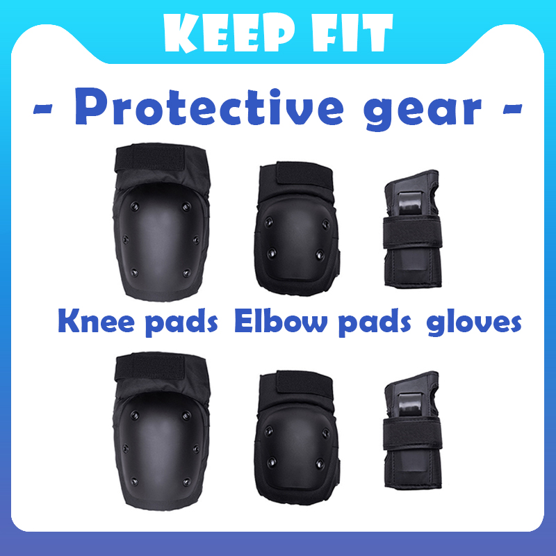 KEEP FIT สนับข้อศอกเข่า สนับเข่าสเก็ตบอร์ด ชุดป้องกันเด็ก ชุดอุปกรณ์ป้องกันหัวเข่าข้อศอก และฝ่ามือ สำหรับผู้ใหญ่ Skate Protector