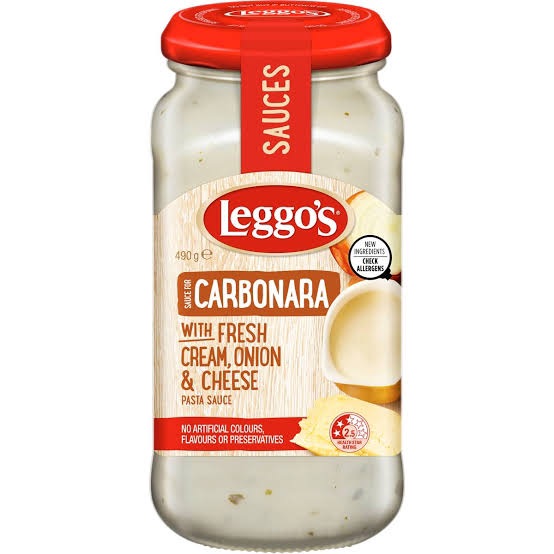 Leggo’s carbonara & Cheese 490 g เลกโก คาโบนาร่าออเนียน&ชีส 490 กรัม